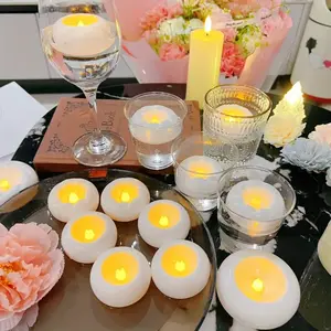 6/24 Pack Flameless Floating Candles, Water Activated Battery Powered, Flickering LED Tea Light Candles, Festival Decoration, Wedding Home Decor, Decorative Lighting