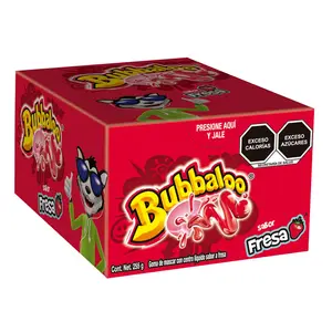 Bubbaloo Adams- goma de mascar 47 pz- sabores varios (Fresa)