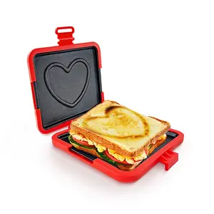 New Heart Pattern Microwave Sandwich Tray, Silicone Food Grade Kitchen Tool, Quick Even Cooking, Dishwasher Safe, Suitable for Oven Air Fryer, Kitchen Utensils Gadgets