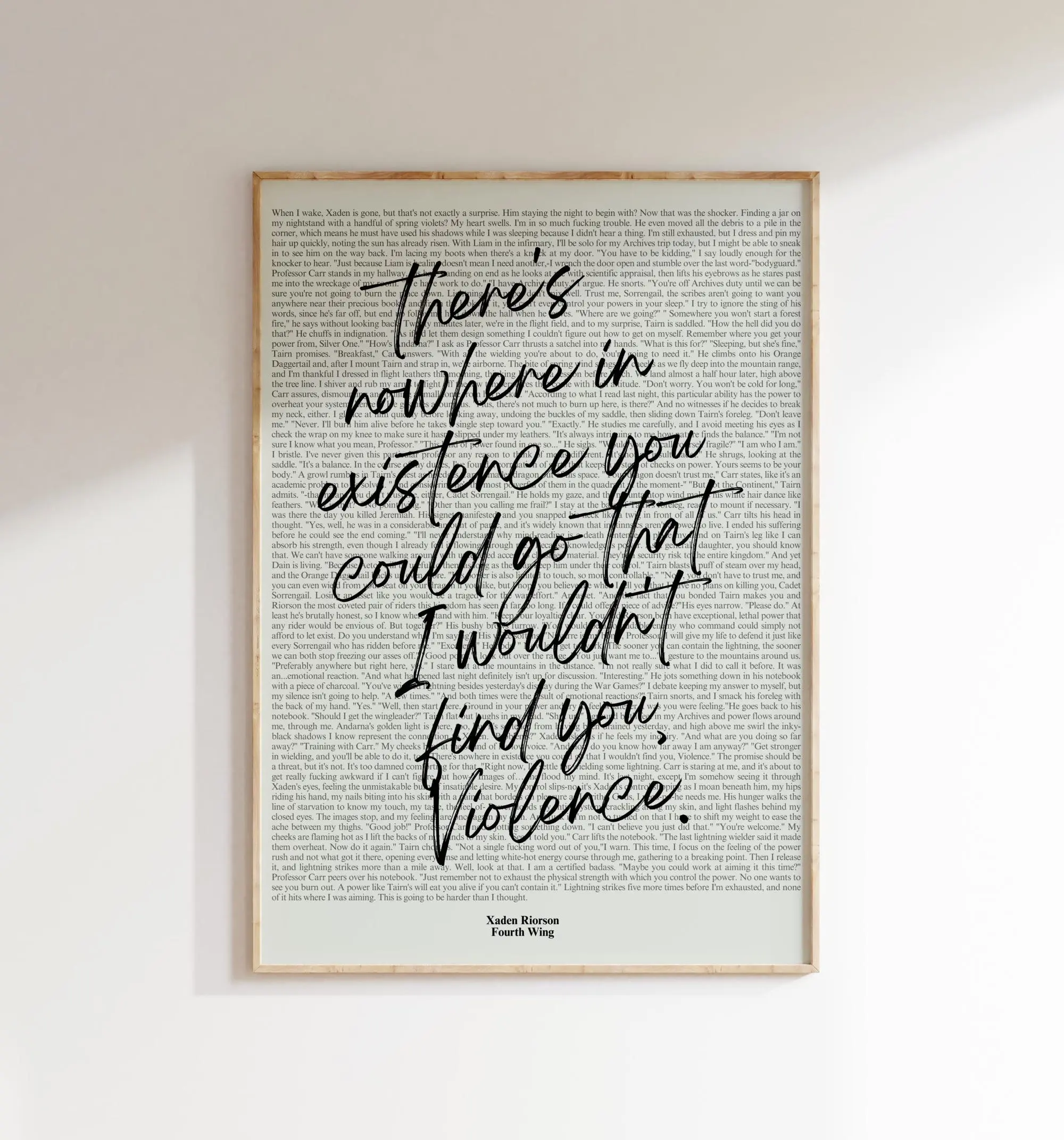 Book Quote Print, Fourth Wing Quote, Rebecca Yarros, Xaden Riorson Quote, Chapter 30 Quote, Wall Art, Book Lover Poster, Printable