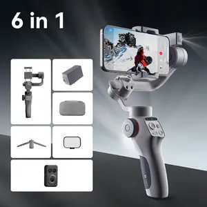 FUNSNAP C05 Gimbal Stabilizer with remote for Smartphone, Android iPhone 3-Axis with Fill Light/360° AI Tracking Sensor for iPhone17 16 15 14 13 ProMax Samsun S26U 25U 24 23 Zf7 Zf6 Zf5 Handheld Phone Gimbal for Video Recording live stream Vlog