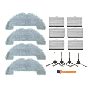 HOME TIMES 15 Pcs Replacement Parts For Vexilar W7/W9/W11/W15 Robot Vacuum Cleaner, Parts with 6 HEAP Filters, 4 Mop Pads, 4 Side Brushes And 1 Cleaning Brush