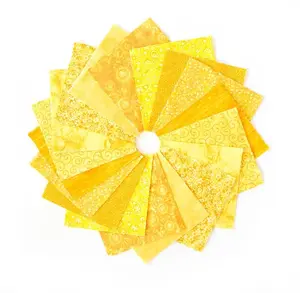 90-piece yellow pre-cut charm pack 5" squares /100% cotton fabric / Yellow fabric