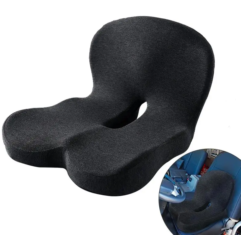 【summerwins】Non-Slip Memory Foam Seat Skin-Friendly Extended Zipper Easy Remove Wash Back Support Cushion Comfy Chair Adjustable Chair Breathable Cloth Leg Pain Mesh