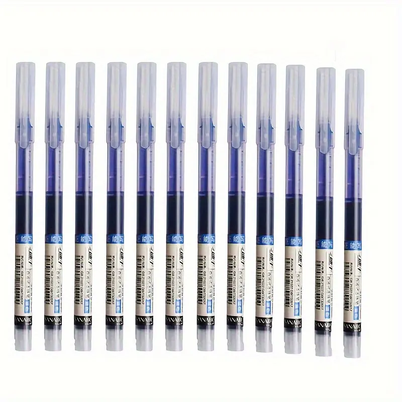 12-Pack Quick-Dry Smooth Rollerball Pens, 0.5mm Fine Point, Lightweight Plastic, Visible Ink Supply, Ideal for School & Office Writing, College Student Pen, Rollerball Pen Set