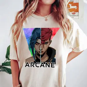 Vi Jinxx Crewneck  TShirt - Arcanne Inspired Tshirt - Gaming Legend Tee - LOL Fan Matching