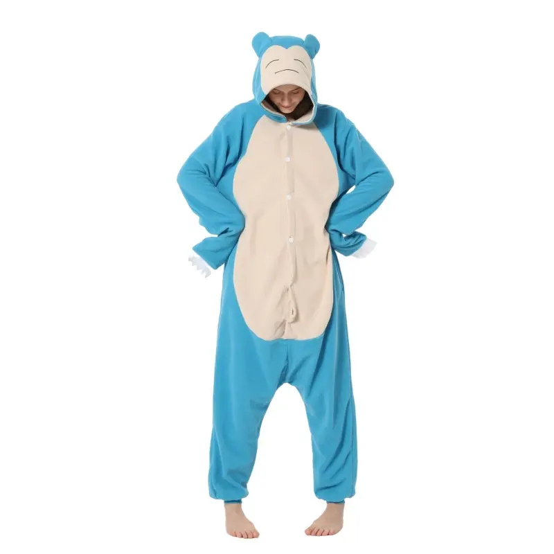 Snorlax Kigurumi Onesies animal pajamas with slippers, role-playing costumes, Halloween Christmas pajamas, plus size