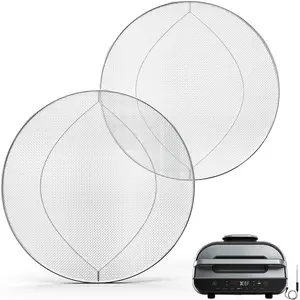 2-Pack Stainless Steel Fine Mesh Splatter Screens, Replacement for Ninja Foodi FG551, FG550, BG500A, DG551; Compatible with Smart XL 6-in-1 Indoor Grill Air Fryer Accessories