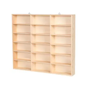 1/32 Diecast Wheels Display Case Holds Toy Cars Wooden Wall Mount Car Display Shelf Storage Organizer Case for Toy Collectibles, Wheel, Model Cars-18 Grids