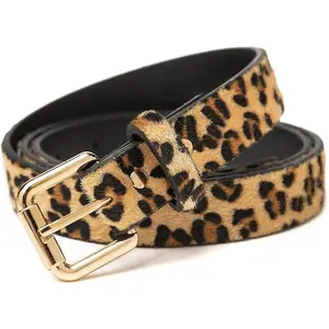 Leopard Belt Alloy Buckle for women Leather Belt with Pants Jeans Dresses