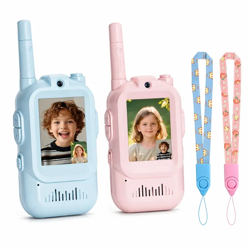 RSH Portable Walkie Talkies Set for 3-12 Years Unisex Kids Toys - Camera Built-In, 2-Way Real-Time HD Screen Electric Device, Long-Range Outdoor Gear, Ideal Christmas Gifts for Kids