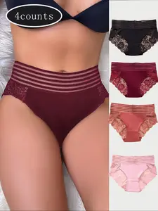 4/5/7 Piece Sexy Lace Multicolor Women's Bikini Briefs, Comfortable and Breathable for Perfect Curves, Ideal for Casual Outings and Travel