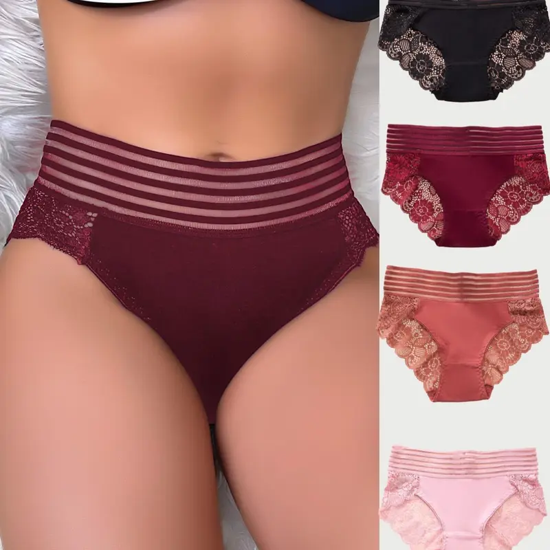 4/5/7 Piece Sexy Lace Multicolor Women's Panties Bikini Briefs Underwear Breathable Comfy Panties, Comfortable and Breathable for Perfect Curves, Ideal for Casual Outings and Travel