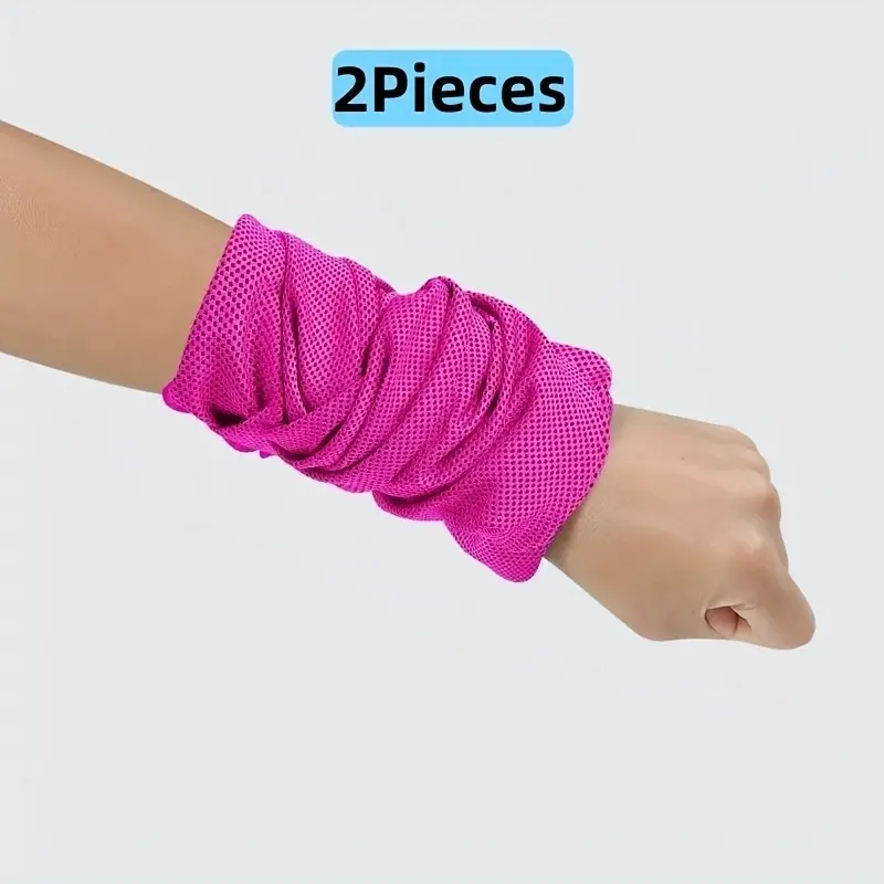 Portable Cooling Wrist Towel Set, Ice-feel Absorbent Quick Dry Sweat Wrap, Cool Wristband for Men Women, Ideal Gift for Gym Running Yoga Golf Cycling Fitness Outdoor
