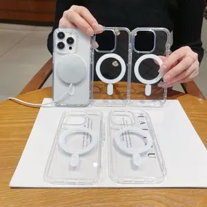 Clear Magnetic iPhone Case, Slim & Lightweight, Anti-Yellowing, Drop-Resistant, Shockproof, Crystal Clear Protective Cover, Compatible with Wireless Charging & Magnetic Mounts, Premium Full-Body Protection, Phonecase