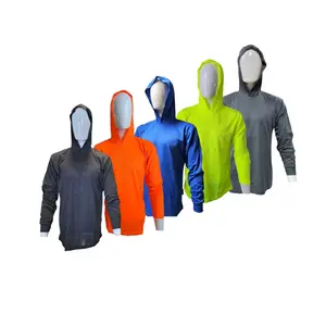5 Pack Long-Sleeve Hooded Shirts - 100% Polyester, QuikDry, Available in Various Colors