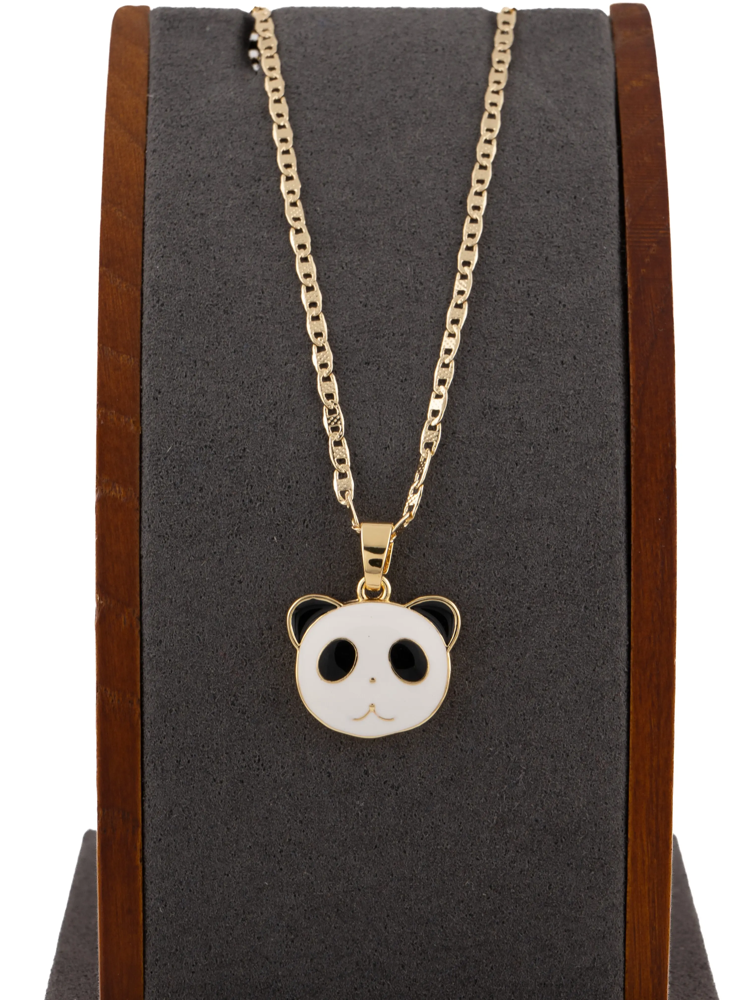New panda bear pendant in gold overlay; includes a delicate 18 or 24-inch chain. Pendant Necklace - Includes Delicate 18-in or 24-in Chain (Costume Jewelry Fashion Accessory)