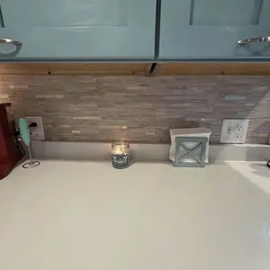 STICKGOO 20 Sheets Peel and Stick Backsplash Tile, Tile Stickers, Stick on Backsplash for Kitchen and Bathroom, Volakas White Look PVC Mixed Metal Silver Self Adhesive Wall Tiles