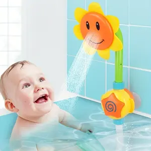 Sunflower Manual Water Spray Bath Toy Set, Fun Flower Shower Gift for Kids, Ideal for Bathtub Pool Beach Outdoor Activities