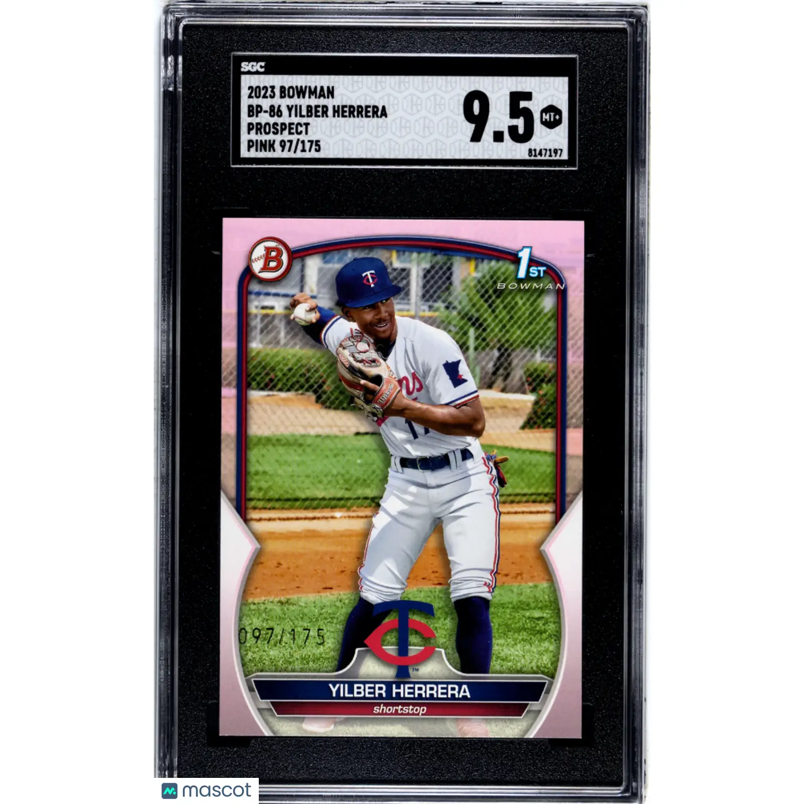 Yilber Herrera SGC 2023 Bowman #BP 86 Pros. Pink 97/175 Baseball 9.5