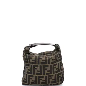 Pre-owned FENDI Canvas Plain, Canvas Plain Shoulder Bags Vintage Belted Pochette Zucca Canvas Mini by Rebag