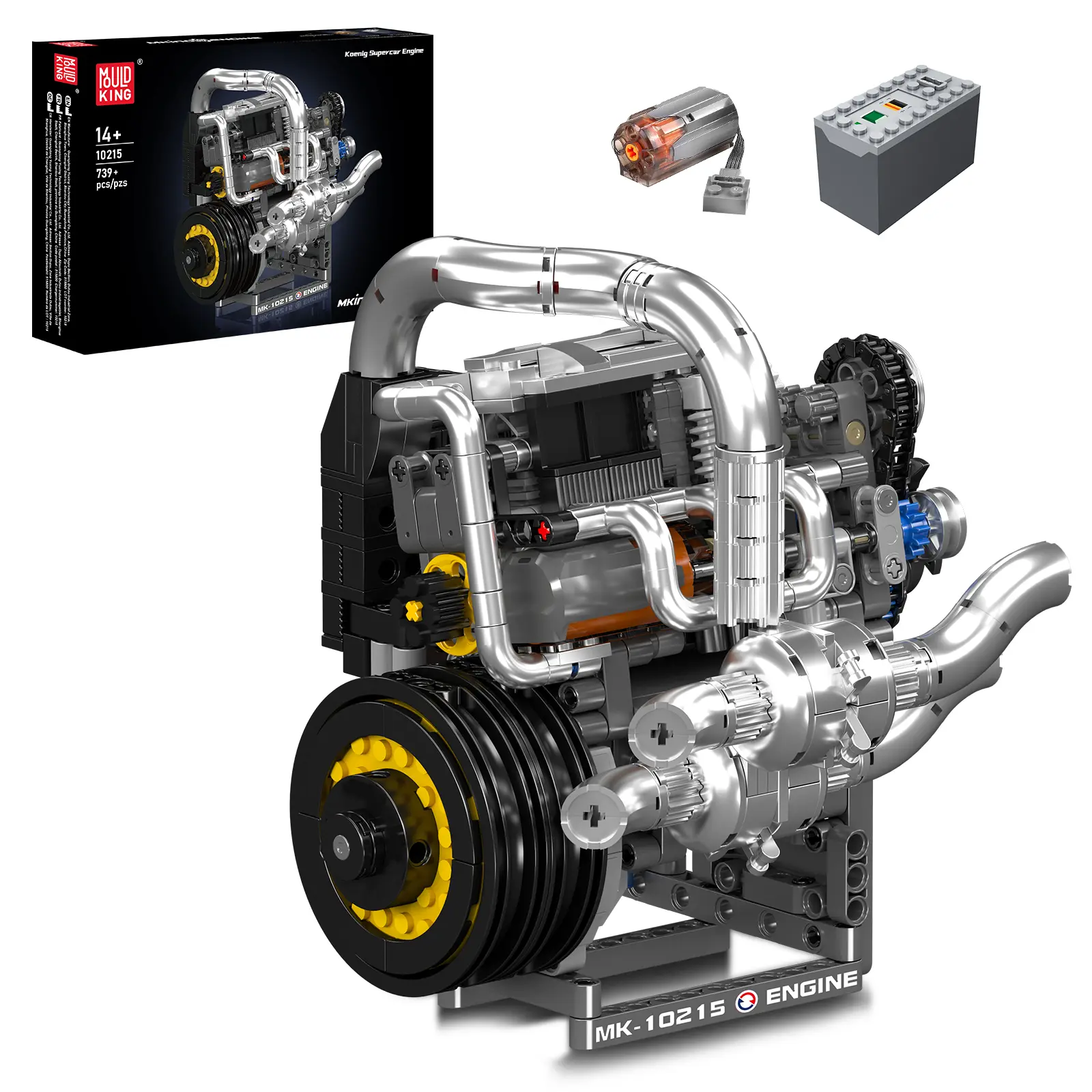 Mould King 10215 V12 Engine Motor That Works Model Building Block Toy Collectible 739 Pcs summerwins