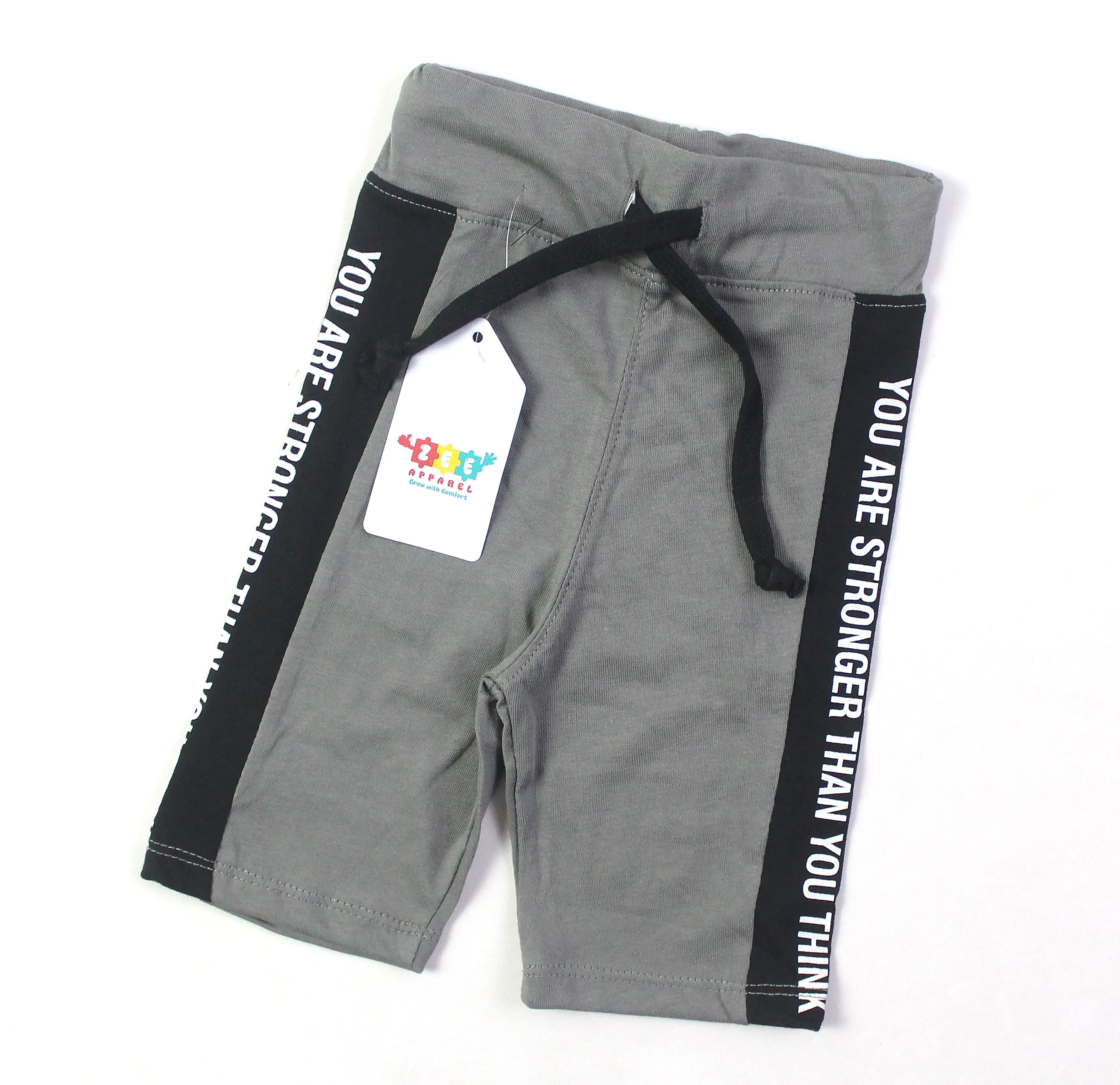 The Zee Apparel Boys' Steel Grey Shorts 1-12 Years Super Soft Long Lasting Screen Print High Quality Fabric