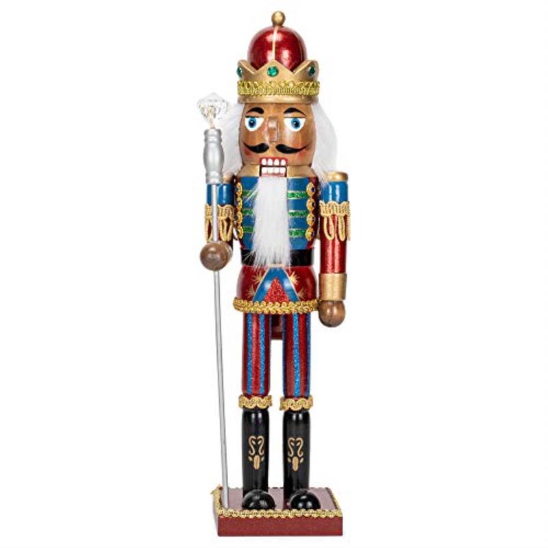 Kurt S. Adler Regal Black African American King with Crown Wooden Christmas Nutcracker 15 Inch