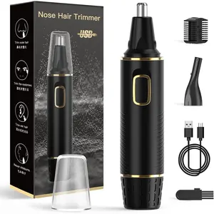 Nose Hair Trimmer for Men, 2024 Painless USB Rechargeable Nose Hair Trimmer, Ear and Nose Hair Trimmer for Men, Professional Facial Hair Trimmer with IPX7 Waterproof Dual Edge Blades