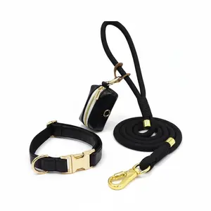 Barking Nipsey Belmont Trio Leash Set – Premium 3-Piece Dog Walking Collection with Matching Collar & Waste Bag Holder