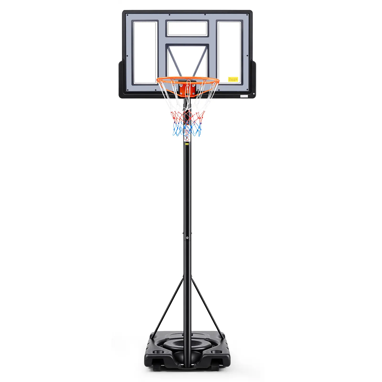 Portable Basketball Hoop for Home Gym, 10FT Adjustable Height, 44-Inch Shatterproof Backboard, Shock-Absorbent Rim, Fillable Base, 2 Wheels for Adult Outdoor & Swimming Pool Use