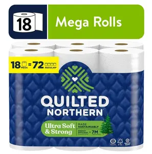 Quilted Northern Ultra Soft & Strong 2-Ply Toilet Paper, 18 Mega Rolls