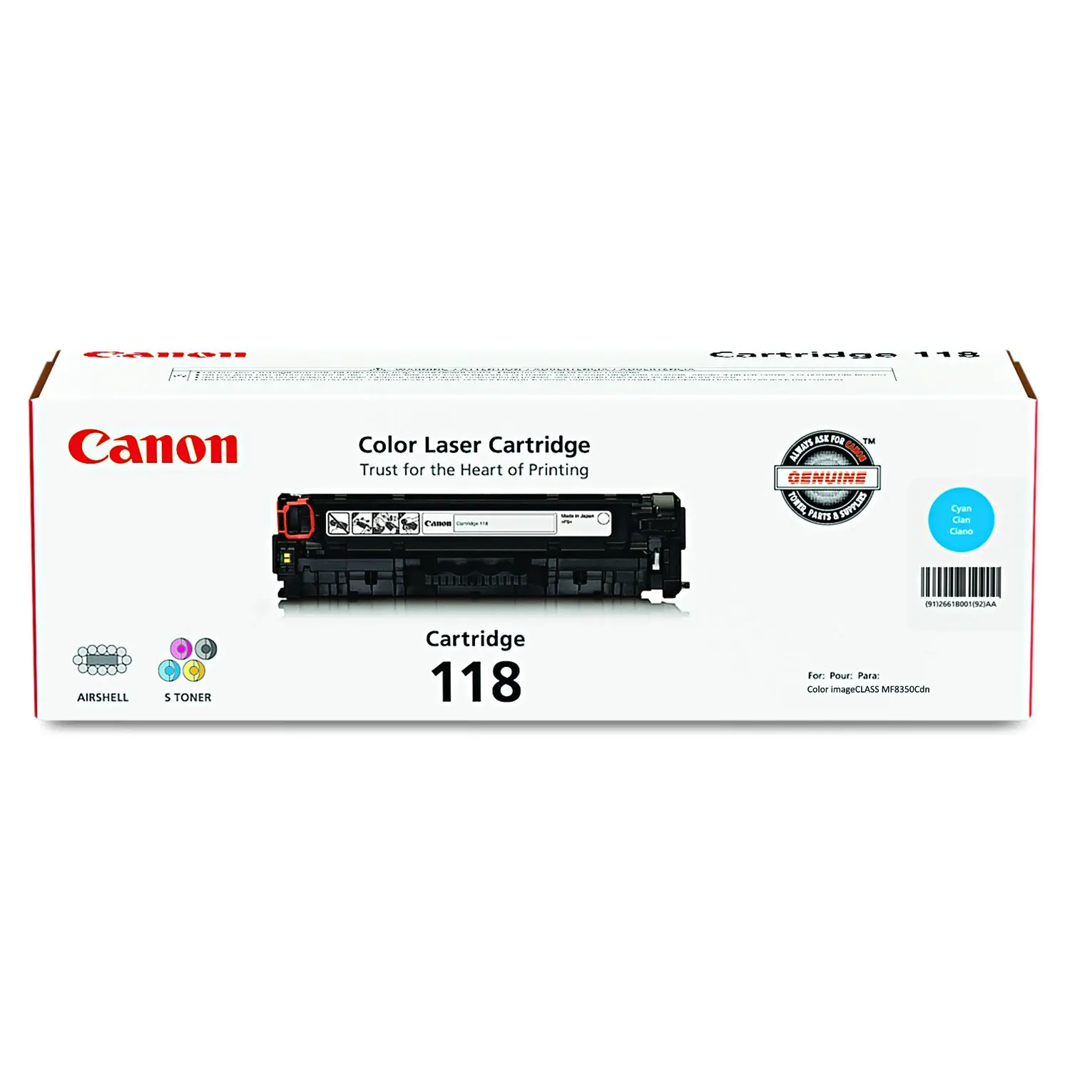 Canon 118 Cyan Toner Cartridge (2661B001AA)