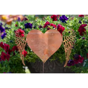 Copper Heart with Angel Wings