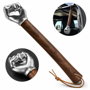 2.1 lb Stainless Steel Fist Hammer with Wooden Handle, Decorative Sledge Hammer for Gardening, Household Repairs, Outdoor Use, Car Emergency Tool