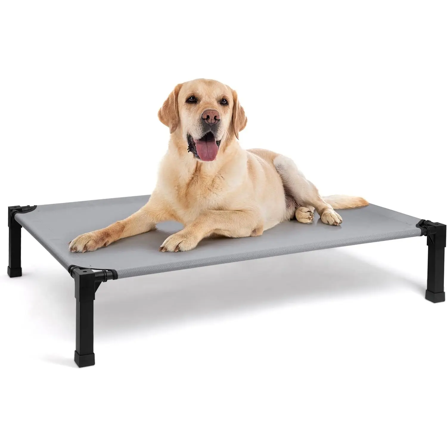 Cooling Elevated Dog Bed with Breathable Mesh, Chew-Proof Washable Pet Cot & Sturdy Metal Frame – Portable, No-Slip Design for Indoor/Outdoor Use
