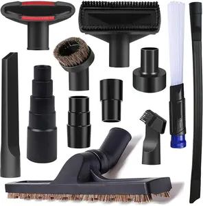 12Pcs Vacuum Shop Vac Accessories Wet Dry Vacuum Hose Adapter with Hair Brush Extension Wand Crevice Tool fit 2 1/2" to 1 1/4" and 1 7/8" to 1" Vacuum Hose