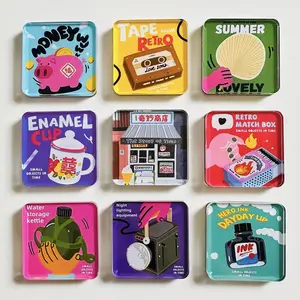 DIY Acrylic Fridge Magnet Kit with Self-Adhesive Backing, Creative Handmade Square Magnetic Craft Set for Custom Refrigerator Magnets