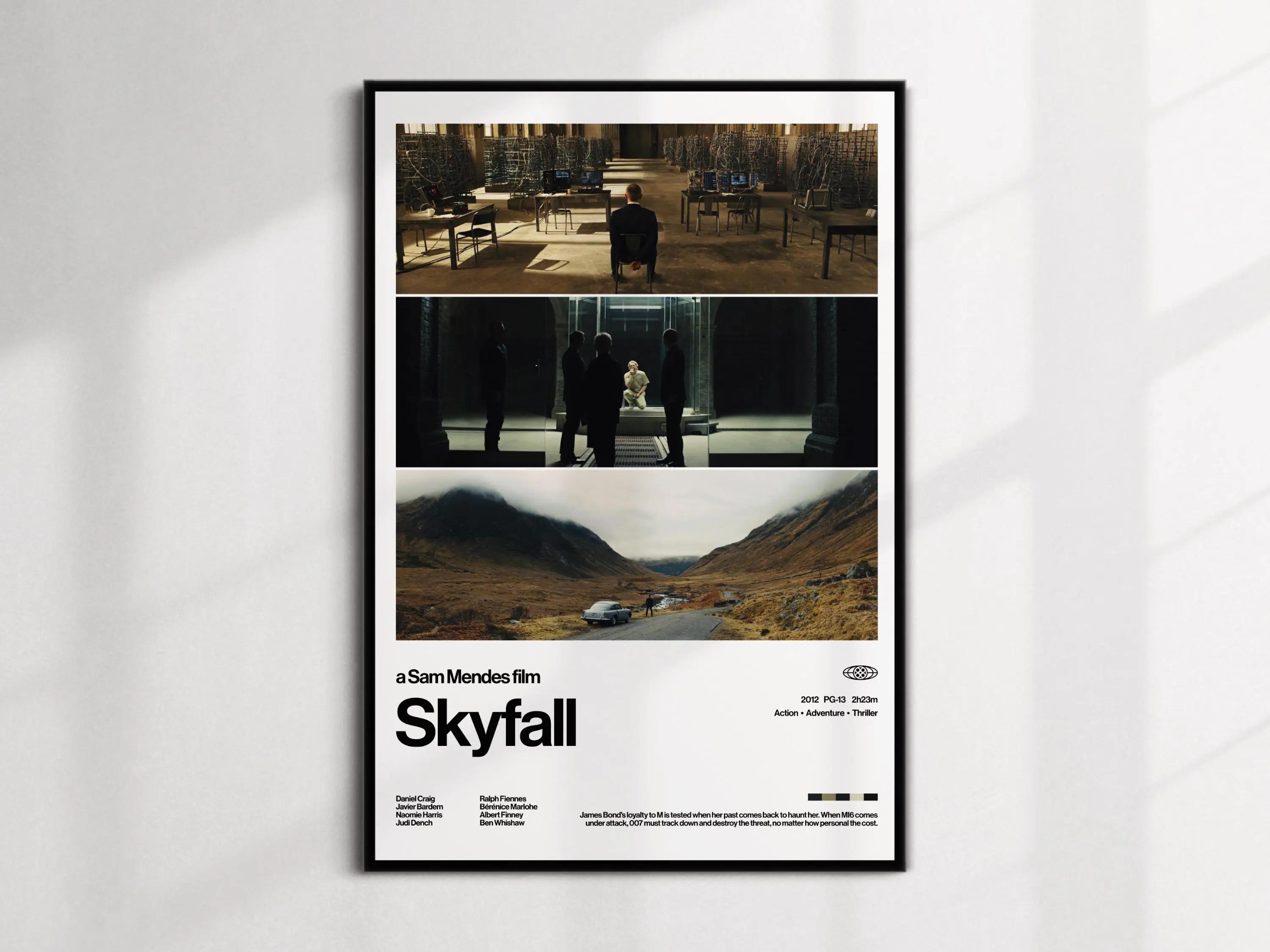 Skyfall Movie Poster | Modern Wall Art, James Bond 007 Action Film , High-Quality Wall Decor, Movie Print -Poster Unframed