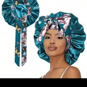 Hair bonnet Shower Cap Set Bathroom Accessory Satin Shower Cap