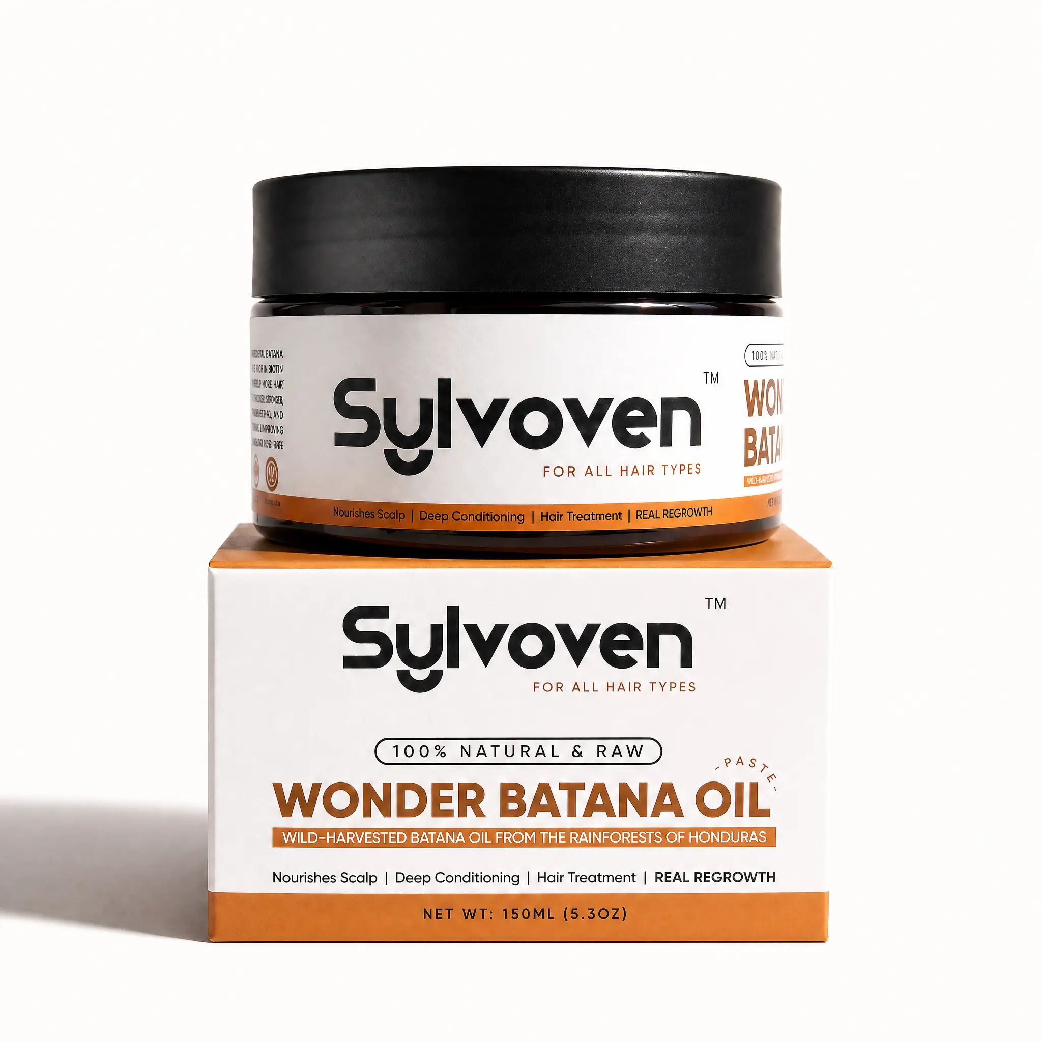 SYLVOVEN Batana Hair Growth Oil (5.3 oz) with Hair Balm, Rosemary-Infused Scalp Care Treatment, Strengthens Roots, Boosts Thinning Strand Fullness & Smoothness(Mango)