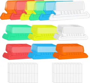 File Folder Tabs, 60+120 Sets Multicolor Hanging File Folder Tabs with Inserts for Hanging Folders, 2 Inch Clear Plastic Hanging File Tabs for Quick Identification