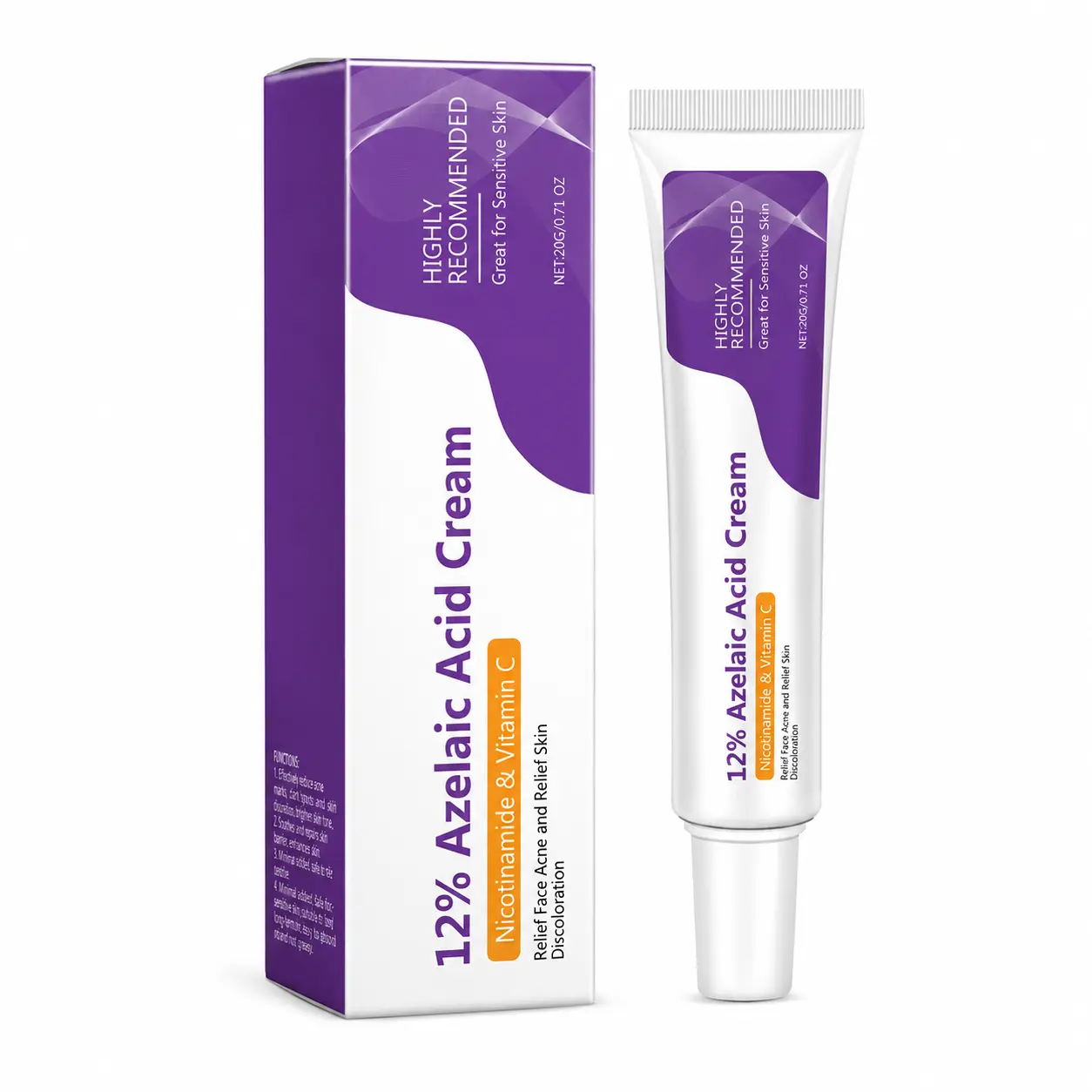 Lightweight Face Moisturizer with 12% Azelaic Acid, Vitamin C & Niacinamide, Hydrating Cream for Acne Prone Skin, Fresh, 20g, (14) Skin Care Preparations (Creams, Lotions, Powder, And Sprays) - (C) Face And Neck (Excluding Shaving Preparations) - 1. Leave