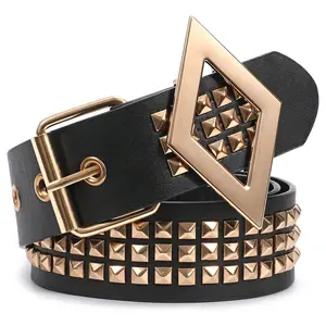 XZQTIVE Studded Belt Metal Punk Rock Rivet Belts for Women/Men Punk Leather Belt Gothic Belt Accessories for Jeans Pants