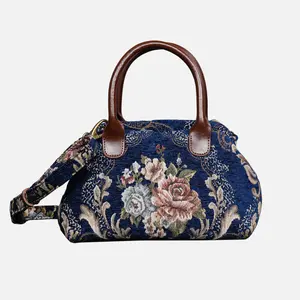 Floral Blue Carpet Satchel