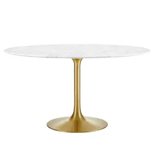 Modway Lippa 54" Round Artificial Marble Dining Table, EEI-3233