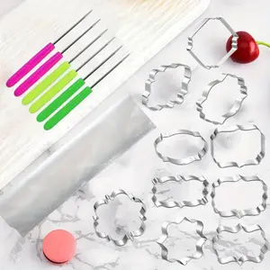 17 Pcs Molds Stainless Steel Cookie Cutter with Cookie Lettering and Storage Bag Set Cookie Fudge Dough Cutter Kitchen Baking Tools Easy To Clean Fondant DIY Mold Forming Tool Lightweight Sturdy