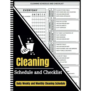 Cleaning Schedule and Checklist: Daily Weekly and Monthly Cleaning Schedule | Household Chores with Check Lists