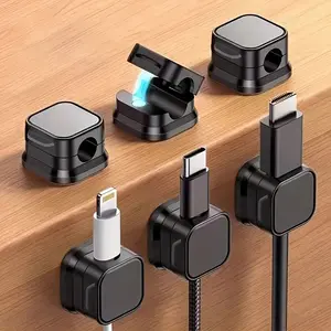 6-Piece Magnetic Cable Organizer Set, Desktop Cable Management Accessories, Wire Clips & Fasteners for Organized Cables