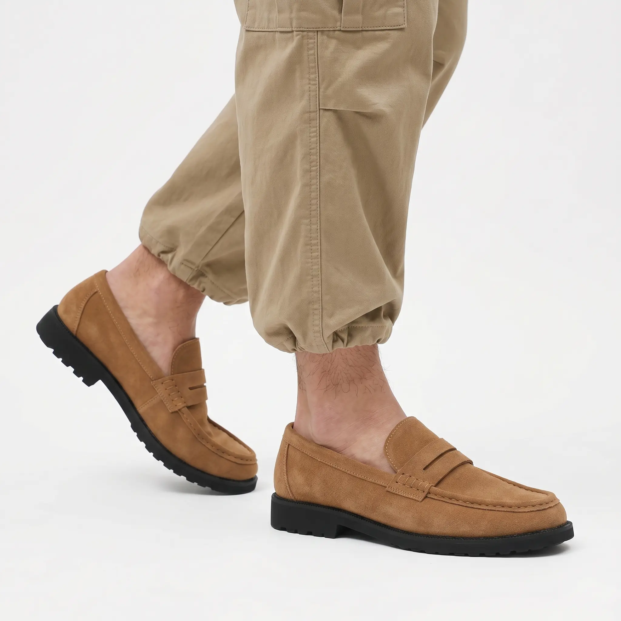 Men's Suede Loafers Slip On Casual Shoes British Style Vintage Moccasin Lightweight Soft Sole Comfortable Driving Shoes for Men Fashion Lazy Shoes Breathable Walking Sneakers Everyday Wear Dress Casual Footwear